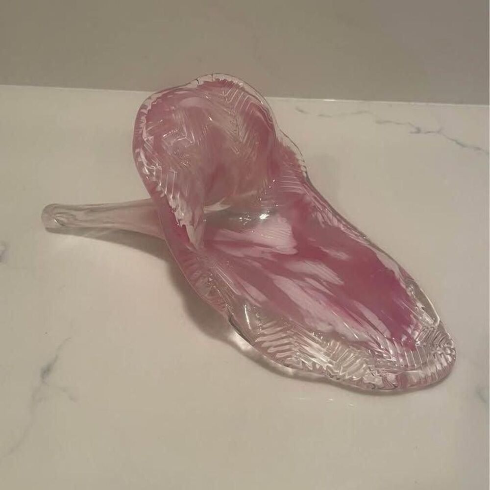 VINTAGE MURANO PINK FLOWER ART GLASS